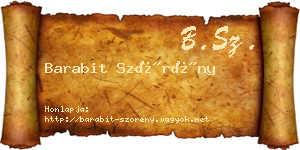 Barabit Szörény névjegykártya